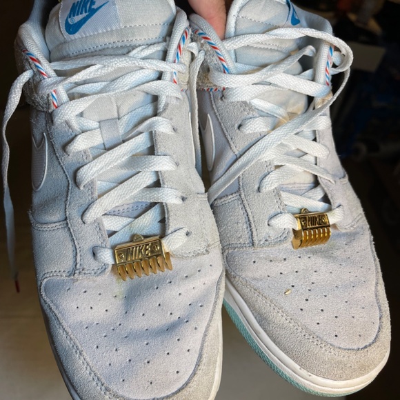 Barber Gold Clip Rare Collection White and Cream Men's Sneakers - Picture 5 of 10